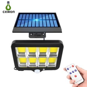 Lámparas solares 100 120 160COB, luces LED divididas impermeables para exteriores con cable de extensión de 5M, focos de calle con Sensor de movimiento para camino de jardín