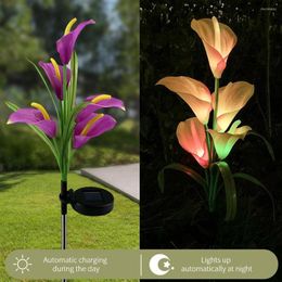 Zonne-licht calla lelie lantaarn tuin gazon landschap plug-in lamp voor buiten gras pathway street decoratie