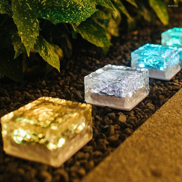 Luz Solar, ahorro de energía, novedad creativa, paisaje sólido decorativo IP65, lámpara LED de ladrillo impermeable para patio