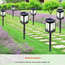 Luz solar FWaterproof Outdoor Garden Lawn Stakes Lamps Yard Art para Home Courtyard Lámpara de iluminación decorativa