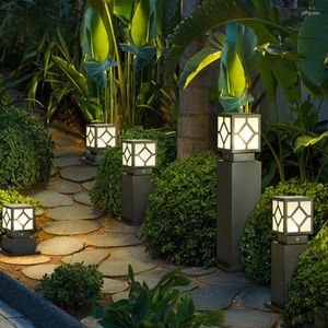Luz Solar para jardín al aire libre, poste Led impermeable para Villa, parque Simple