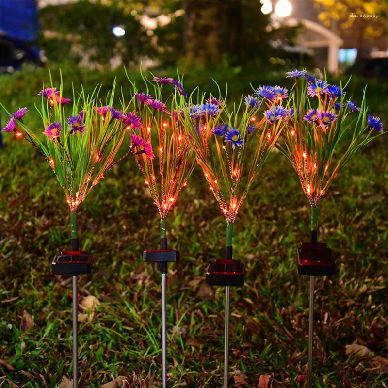 Solar Light Simulation Wildflowers Lawn Lamp Ground Lamps Outdoor Garden Courtyard Villa Landscape Lights Lighting