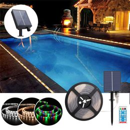 Cadenas de luz solar 5M 280LED IP65 a prueba de agua 8 modos con control remoto Sala de cocina Decoración interior y exterior Lámpara de retroiluminación de patio de Navidad