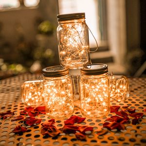 Solar Lights 20leds String Glass Lantern Outdoor Hanging Decoratieve String Kerstmis Halloween Fairy Lighting voor Patio Garden Party