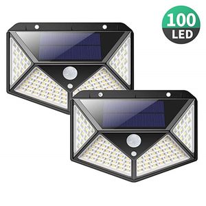 Lampes solaires extérieures 100LED applique murale capteur de mouvement sécurité sans fil étanche lumières pour décor de jardin