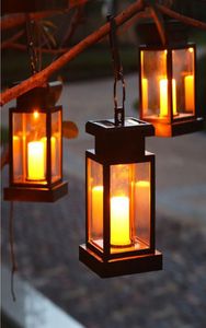 Lumières solaires extérieur suspendu lanterne jardin pour Patio paysage cour blanc chaud bougie scintillement capteur automatique On Off8781260
