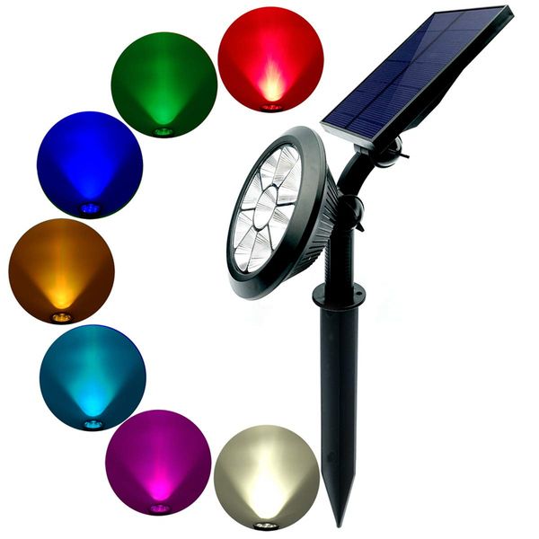 Lampe extérieure solaire 9LED projecteurs de paysage IP65 appliques murales étanches pour cour jardin patio