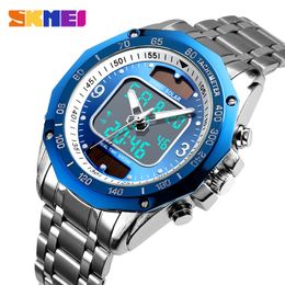 Solar Men Militaire Sport Horloges Heren Digitale Quartz Clock Full Steel Waterproof Polshorloge Relojes Hombre 2019 SKMEI X0524