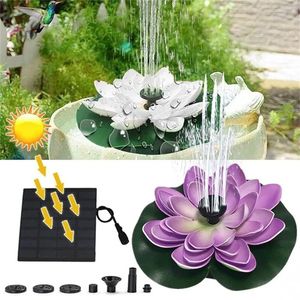 Zonne -mini kunstmatige drijvende lotus waterpompset tuin waterval fontein zwembadvijver vogel bad zonnatwater fontein pomp