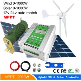 Solar MPPT Wind Solar Hybrid Boost Laadregelaar voor 12V / 24V 1000W 800W windturbinegenerator + 600W 1000W zonnepanelensysteem