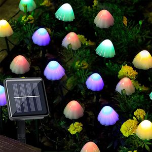 Guirlande lumineuse solaire Led en forme de champignon, étanche, 8Modes, alimentée à l'énergie solaire, décoration pour jardin de noël