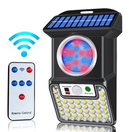 Solar Outdoor Lights Wireless Security Motion Sensor Waterdicht 4 Modi Solar Warning Lamp voor voordeur achtertuin garagetuin