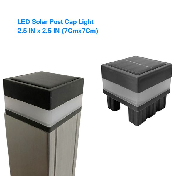 Luces solares para jardín Lámparas de pared para exteriores Pilar solar Tapa de poste Lámpara de cerca IP44 Calle de jardín a prueba de agua Luz LED Tubo de panel monocristalino 2.5x2.5 Crestech168