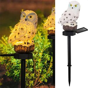 Solar Owl Garden Licht buiten LED LAD LAWN LAMP VOOR Decoratie Waterdichte kerstverlichting Post 240411