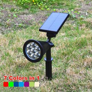 Panneau solaire 7LED Spike Spot Light RGB Projecteur Paysage Jardin Cour Chemin Pelouse Lampes Solaires En Plein Air Mise À La Terre Soleil Lumière