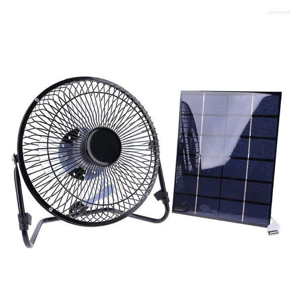 Ventilador de hierro alimentado por panel solar / carga USB Ventiladores de aire de refrigeración de 8 