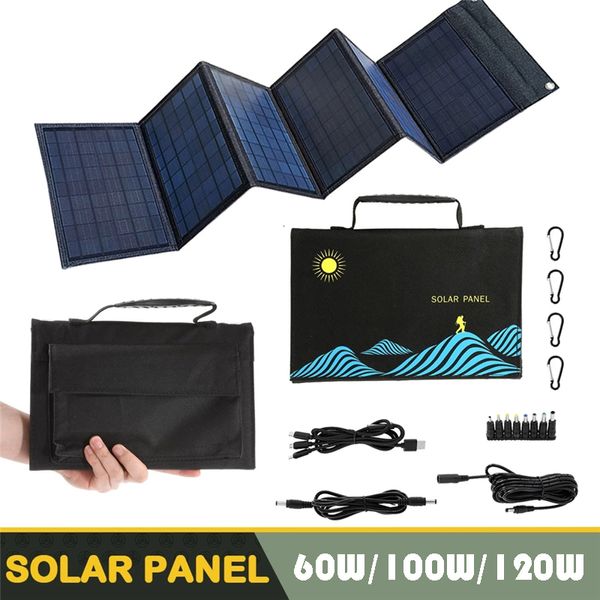 Bolsa plegable de Panel de 100 W, cargador de salida de CC USB, dispositivo de carga plegable portátil, fuente de alimentación para exteriores 230210