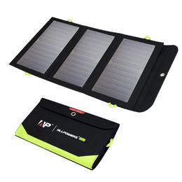Solar Panels Allpowers Paneel 5V 21W ingebouwde 10000 mAh batterij draagbare lader waterdicht voor mobiele telefoons buiten 221104