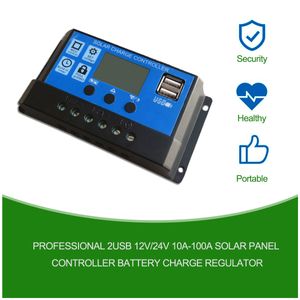 Panneaux solaires PWM 12V24V Contrôleur solaire adaptatif 10A 20A 30A 40A 50A 60A 70A 80A 100A Charge et décharge de batterie Contrôleur de plaque PV USB 221104