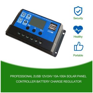 Solar Panelen PWM 12V24V Adaptieve zonnecontroller 10A 20A 30A 40A 50A 60A 70A 80A 100A Batterijlading en ontlading USB PV -plaat Controllor 221104