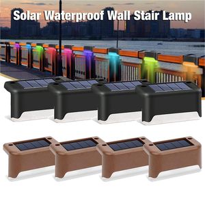 Solar Deck Lights LED Trap Stap Hek Pad Lamp Outdoor IP65 Waterdicht Wandlicht voor Balkon Pathway Fences Garden Walkway