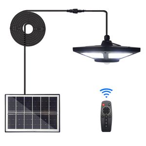 Lampes suspendues solaires d'extérieur et d'intérieur, 180led, avec télécommande, capteur de mouvement, 5 Modes d'éclairage, pour Garage, Patio, grange