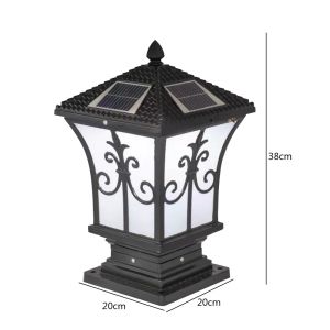 Lumière solaire Light Retro Lantern lampe 4 Modes LED Light Colonne extérieure IP65 Lumière de nuit imperméable pour la décoration de clôture de jardin