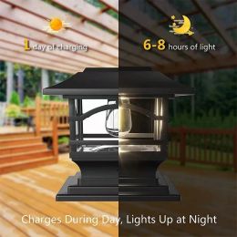 Solar Post Cap Lumières extérieures 4x4 5x5 6x6 Panneau solaire Lampe pour pont de clôture Posts de patio de jardin imperméable en contreplaqué LED LED LED