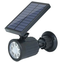 Lámpara de pared para césped y jardín impermeable al aire libre con Sensor de movimiento PIR de energía Solar 8 LED