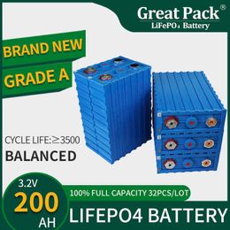 Solar Power Bank 32pcs 3.2V 200AH Deep Cycle LifePo4 Batterijcel Oplaadbare gloednieuwe graad A Lithium Ion Home Energy Storage