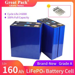 Solar Power Bank 4PCS 3.2V 160AH Gloednieuw Grade A Deep Cycle LifePo4 Batterijcel Oplaadbaar 100% Volledige capaciteit Lithium Ion