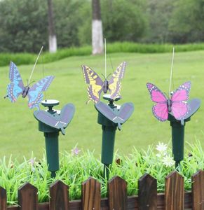 Power Solar Dancing Flying Butterflies Beautiful Creative Fluzring Vibration Fly Hummingbird Flying Birds Garden Yard décoration9042685