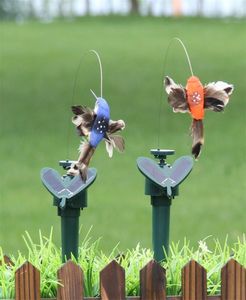 Power Solar Dancing Flying Butterflies Fluzring Vibration Fly Hummingbird Flying Birds Garden Yard Decoration Funny Toys DBC B 14285845