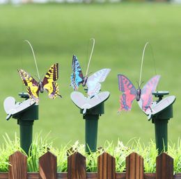 Solar Power Dancing Flying Butterflies Tuin Decoraties Fladderende Vibration Fly Hummingbird FlyingBirds Yard Decoration Funny Toys SN3390