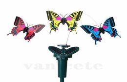 Energía solar bailando mariposas giratorias revoloteando vibración mosca colibrí pájaros voladores patio decoración de jardín juguetes divertidos ZC1353755407