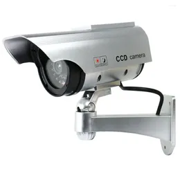 Caméra factice d'énergie solaire sécurité étanche faux moniteur de lumière LED intérieur extérieur Surveillance CCTV