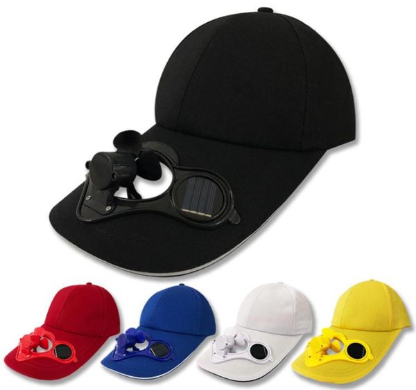 Solar Fan Hatbacks Snapbacks enfriando Cool Golf Béisbol Pescado de pesca al aire libre Cap9401147