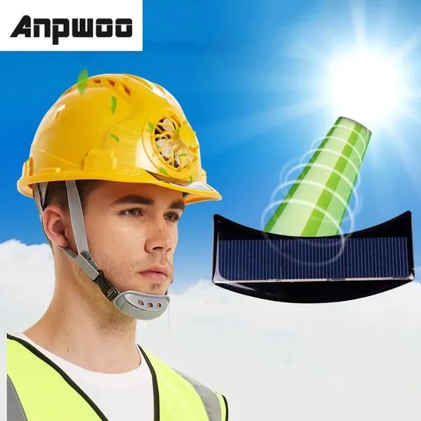 Casque de ventilateur de puissance solaire Construction de sécurité de travail de travail extérieur Construction de travail ABS Materifications ABS Cap