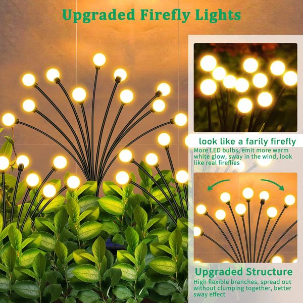 Power Power Firefly balance la pelouse Lumière étanche des lampes paysagers de jardin avec des lumières du chemin d'éclairage extérieur dansant
