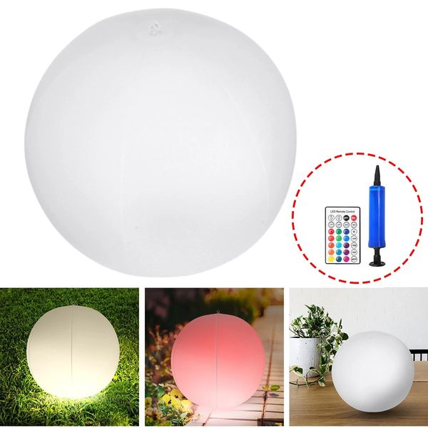 Boule Gonflable à Énergie Solaire LED Veilleuse Sans Fil Piscine Décor de Jardin Flottant - 1pc