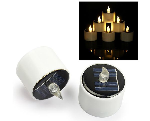Bougies LED à énergie solaire, bougies chauffe-plat, décoration et éclairage de la maison, décoration de noël, Halloween, fête de mariage, 500 pièces
