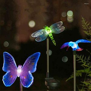 Zonne -energie LED Licht Licht Butterfly Dragonfly Bird Outdoor Garden Lawn Pathway Landschap Lamp I88