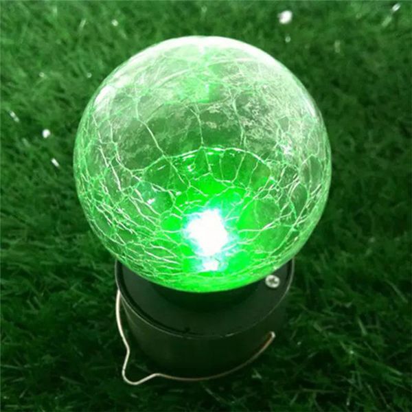 L'énergie solaire chaude a mené la lumière changeante de couleur de boule de verre de craquement de lumière menée par décoration extérieure a mené la lumière