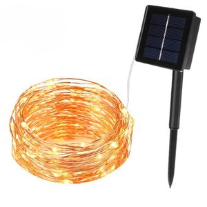 Solar Powered 8 Modes Waterpoof Warm Wit 200LED Tree Vine Koperdraad String Fairy Holiday Christmas Decorations Lights