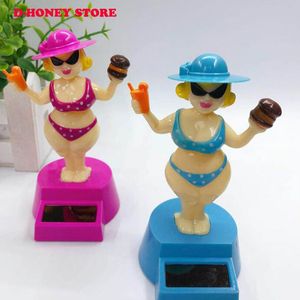 Solar Powered Dancing rich woman Swinging Bobble Toy Gift For Car Decoration Novelty Happy Dancing Solar Girls Toys For Children