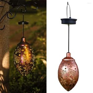 Lampe solaire suspendue à énergie solaire décoration de jardin rvb papillon fleur IP67 étanche rétro lampe en métal pour patio cour balcon