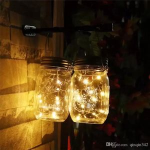 Solar Powered LED Mason Jars Light Up Lid String Fairy Star Lights Tornillo en tapas plateadas para vidrio