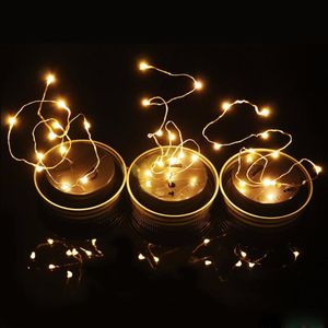 Les bocaux Mason à LED à énergie solaire allument le couvercle 10 LED String Fairy Star Lights Couvercles argentés pour bocaux en verre Mason Lumières de jardin de Noël
