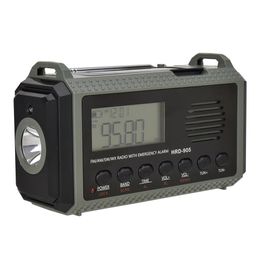 Zonne -aangedreven radiotakket 35 mm hoofdtelefoon Jack Hand Crank Am FM SW Noaa Weather 4 Ways 10000MAH voor Survival 240506