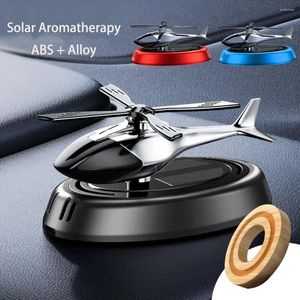 Zonne -aangedreven rotatie helikopterauto lucht luchtverfrissing legering ABS houten geur Auto aroma diffuser